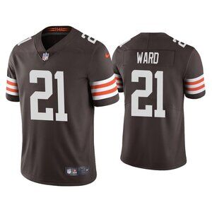 Mens Youths Denzel Ward Brown Vapor Stitched Jersey
